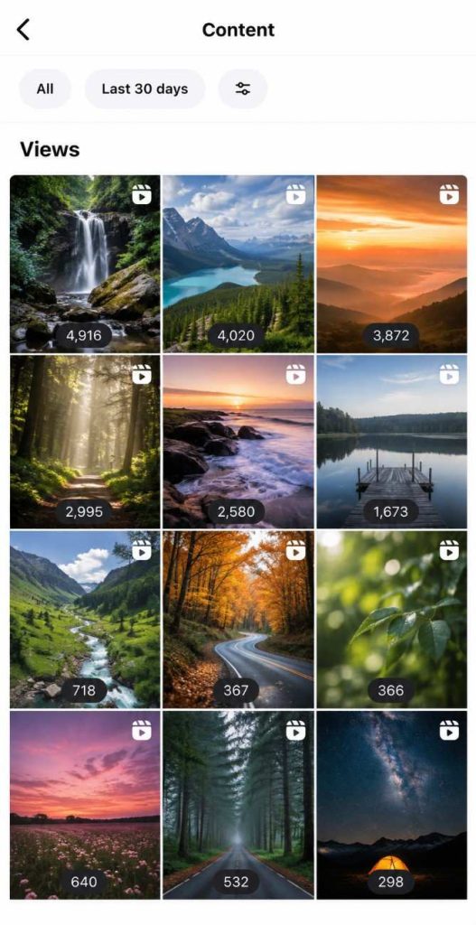 Go to Content You Shared and choose a date range Go to Content You Shared and choose a date range