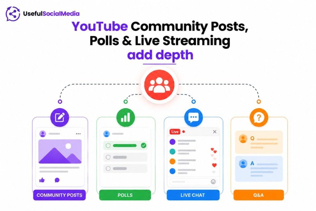 YouTube Community Posts, Polls & Live Streaming add depth YouTube Community Posts, Polls & Live Streaming add depth